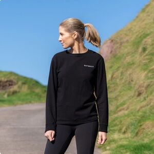 OUTWEST Womens Navy Blue Irish Summer Long Sleeve Top S Small NWOT $48